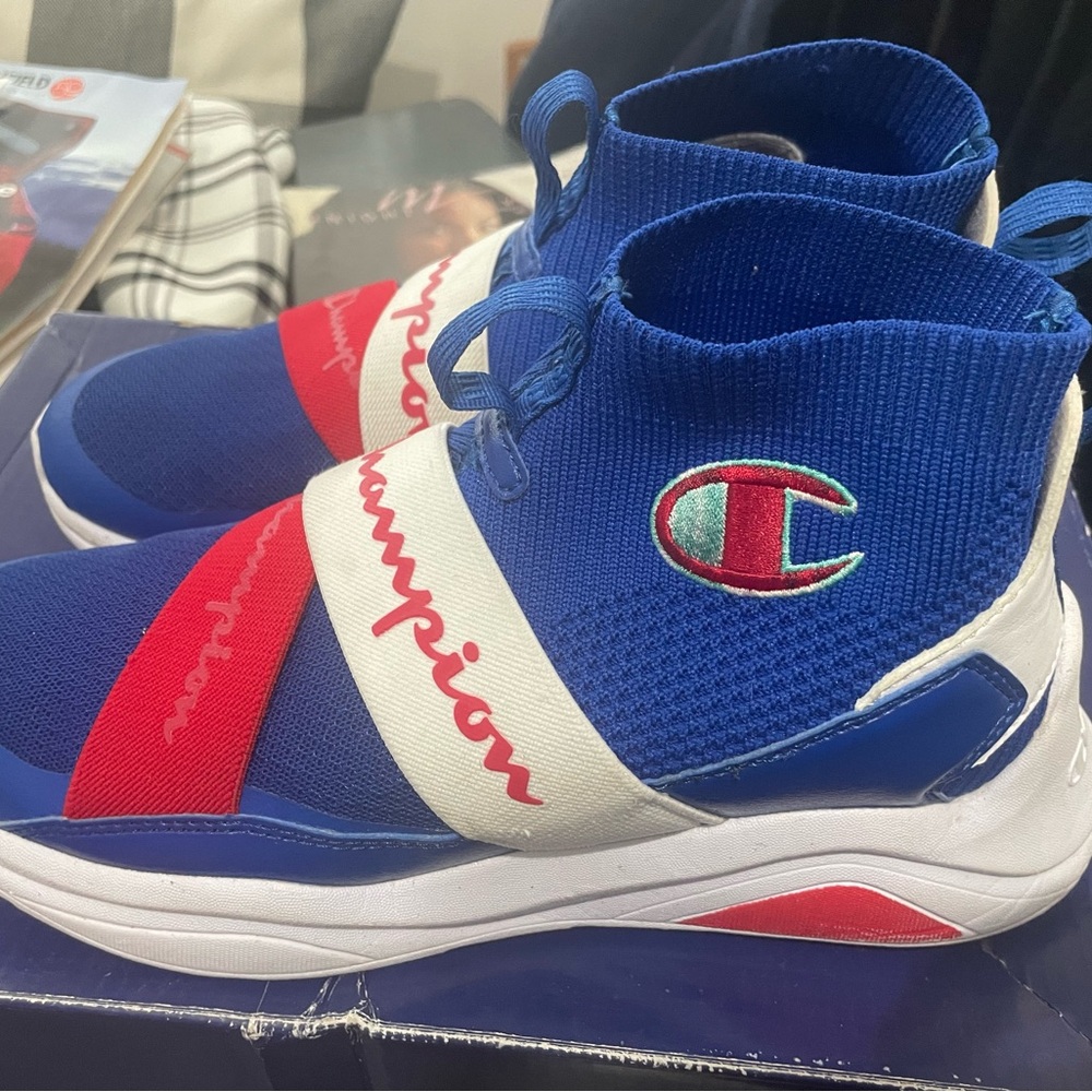 Women's size 8 Champion sneakers red/white/blue